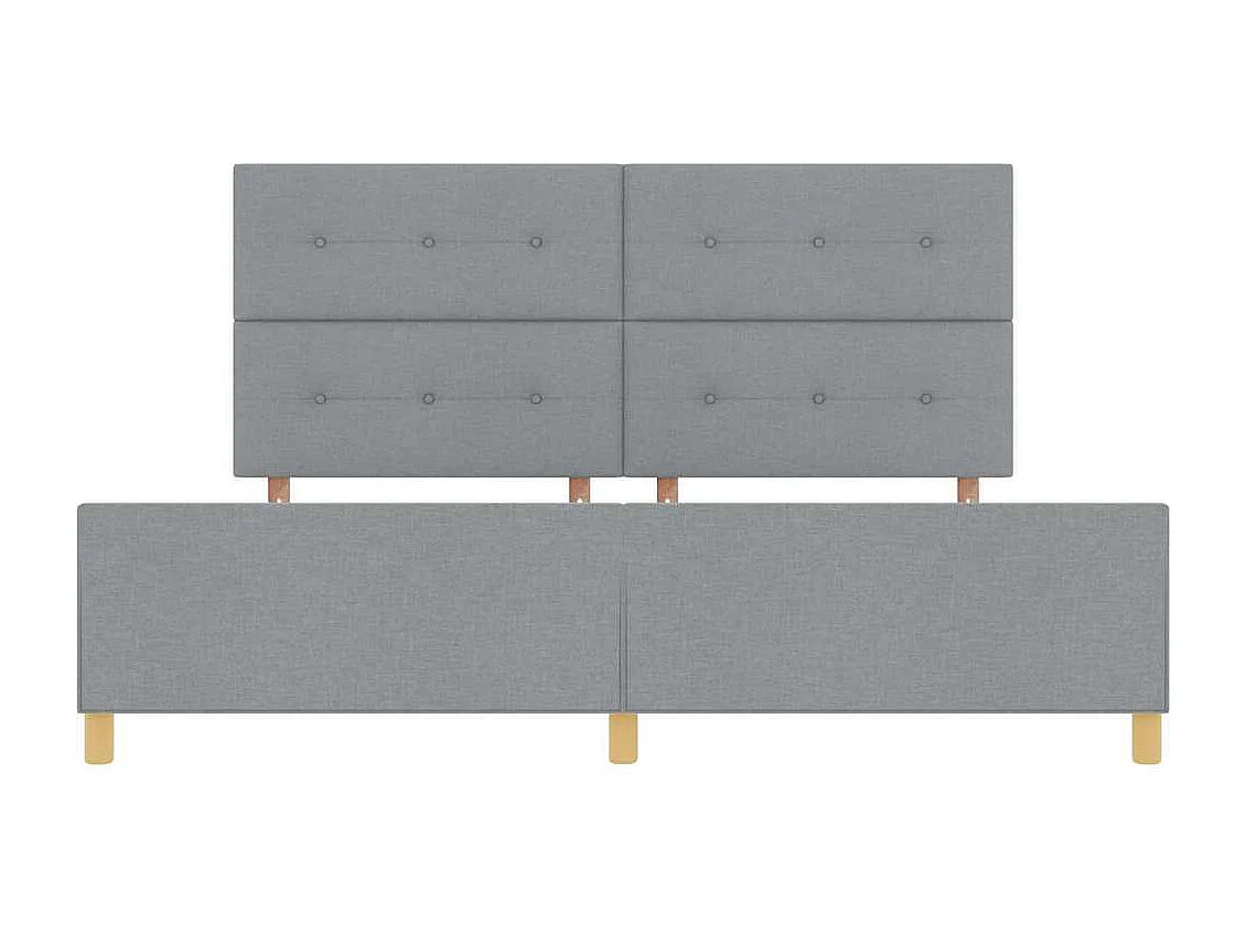 Estructura de cama con cabecera Gris claro 200 x 200 cm tela
