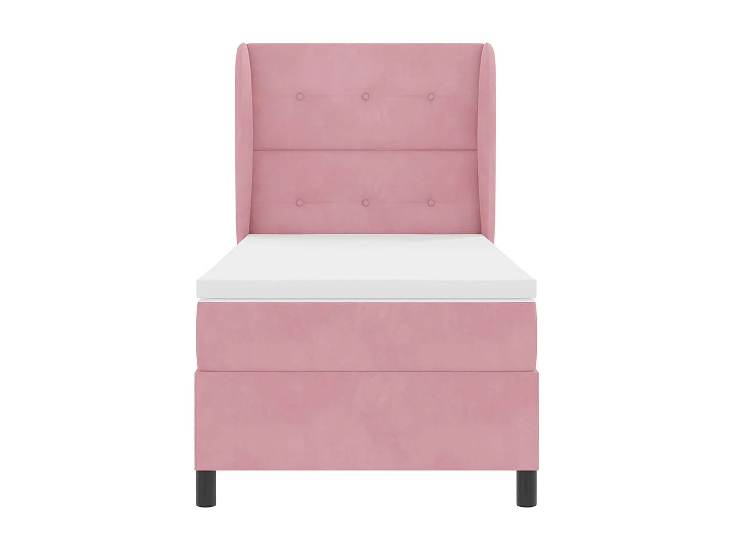 Cama tipo Box Spring con colchón Rosa 80 x 200 cm Terciopelo