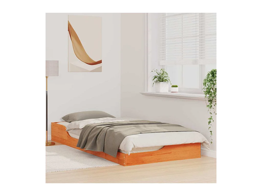 Bedframe Wasbruin 80 x 200 cm Massief grenenhout