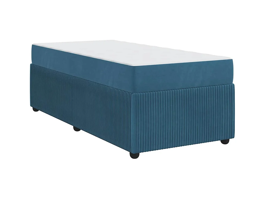 Cadre de lit avec matelas avec matelas Bleu 90 x 190 cm Velours