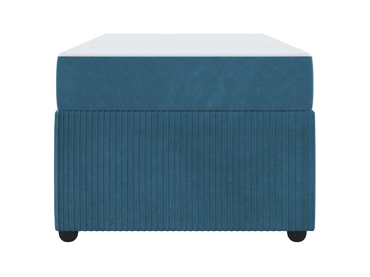 Cadre de lit avec matelas avec matelas Bleu 90 x 190 cm Velours