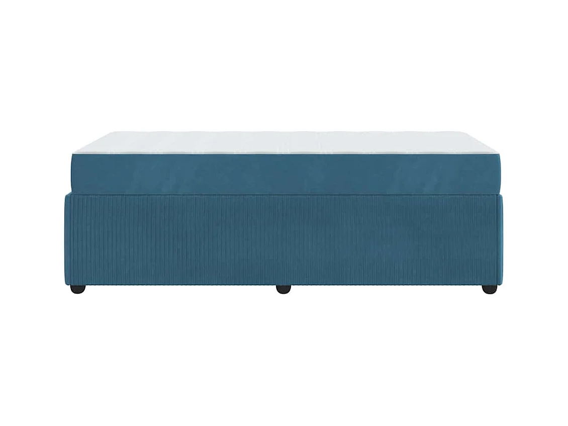 Cadre de lit avec matelas avec matelas Bleu 90 x 190 cm Velours
