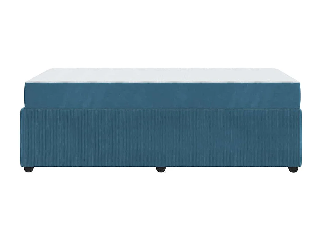 Estrutura de cama com colchão Azul 90 x 190 cm Veludo
