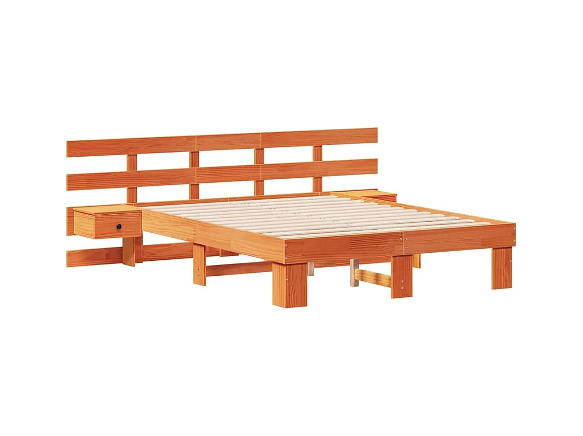 Estructura de cama Marrón 120 x 190 cm Madera maciza de pino