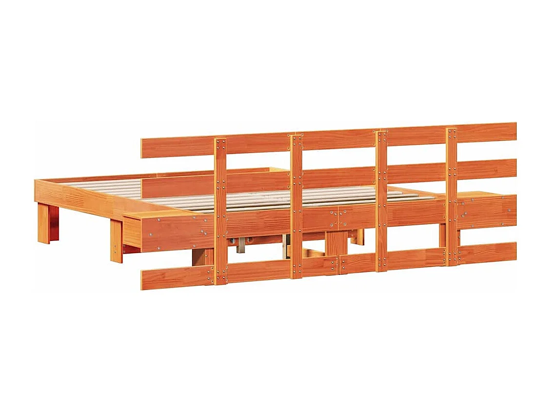 Cadre de lit Marron 150 x 200 cm Pin massif et pin massif