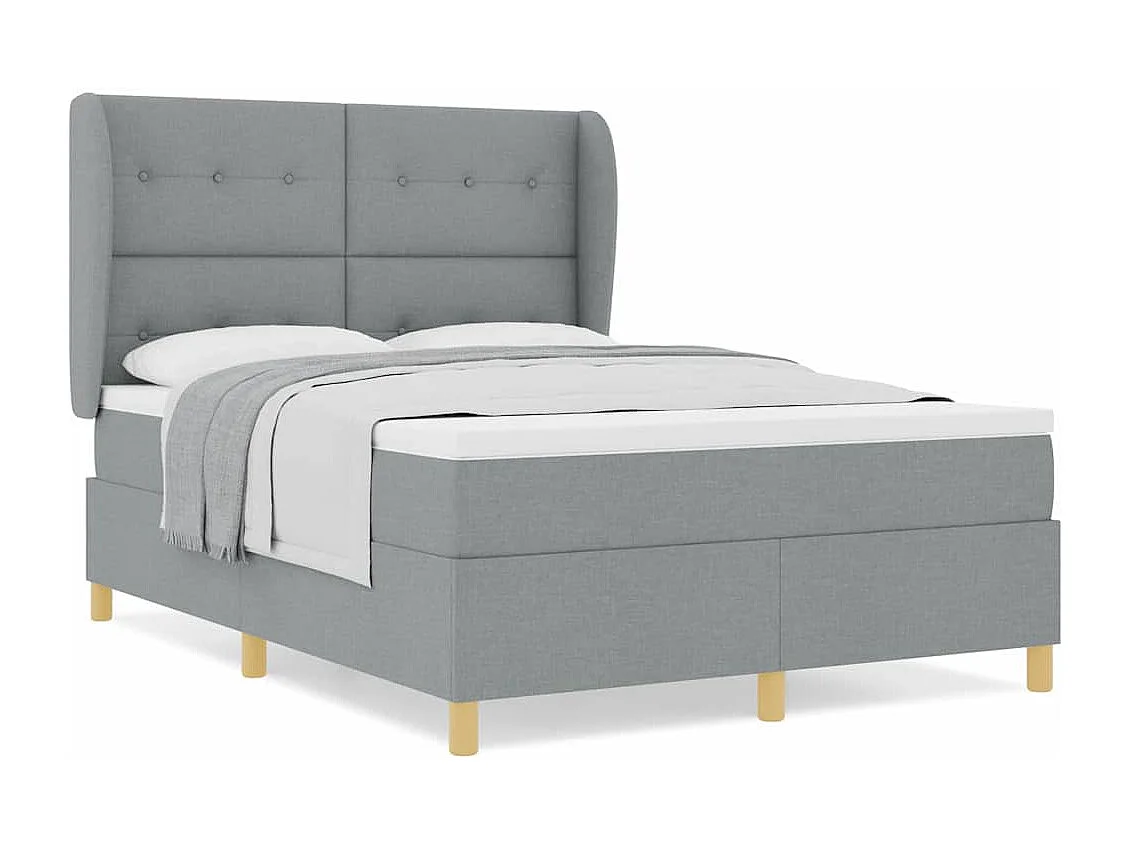 Cadre de lit avec matelas gris foncé 90x190 cm Gris clair