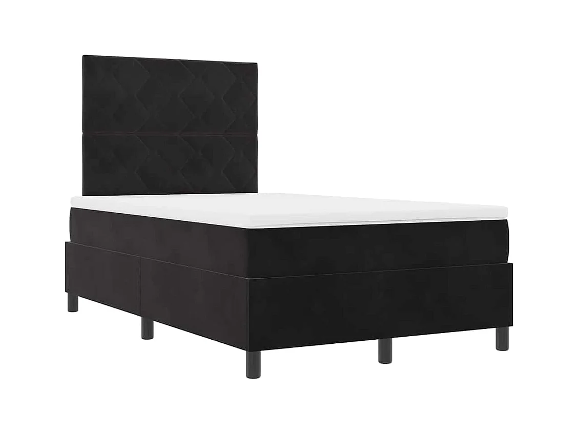 Cadre de lit avec matelas Noir 120 x 190 cm Velours