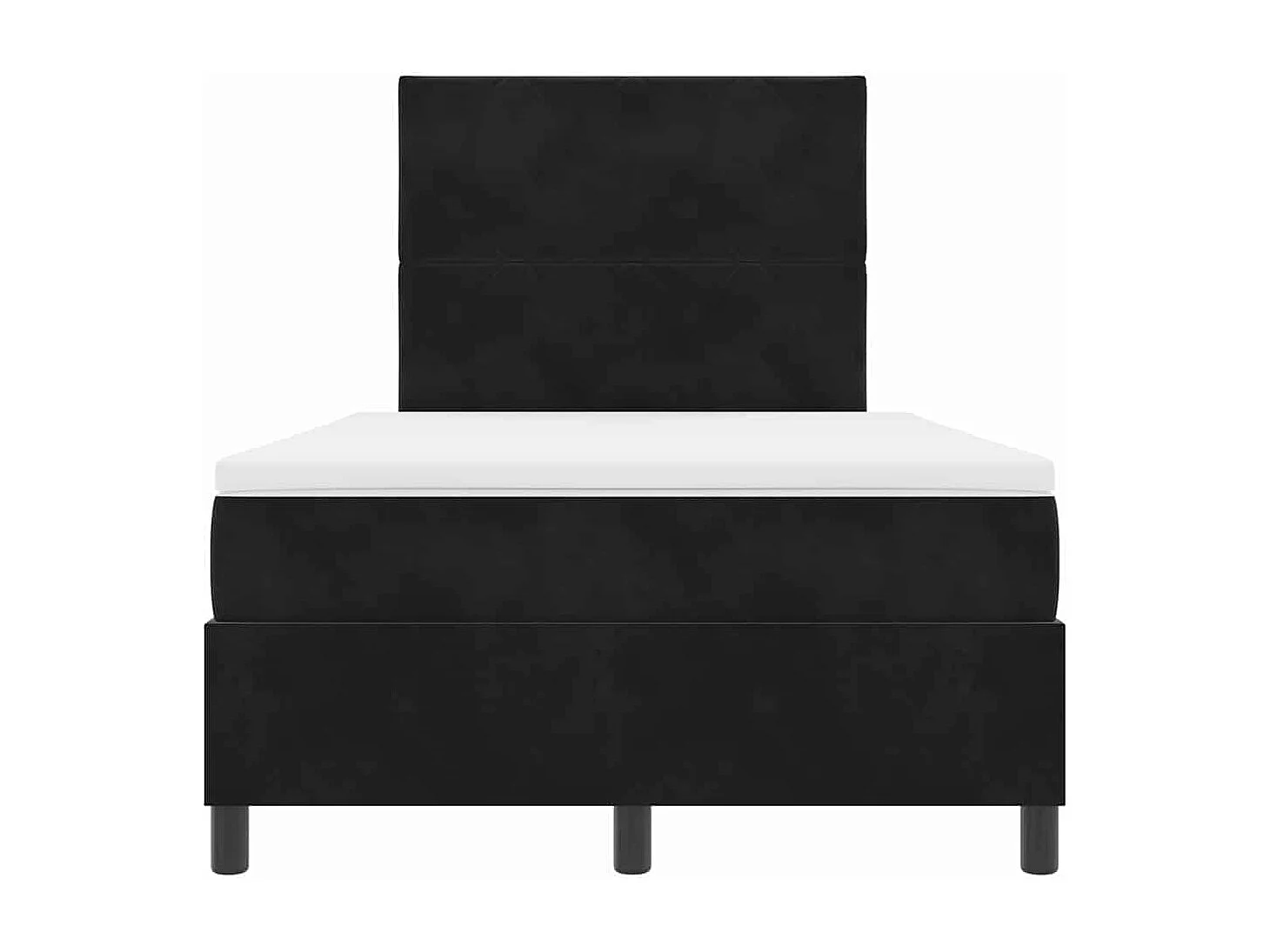 Cadre de lit avec matelas Noir 120 x 190 cm Velours