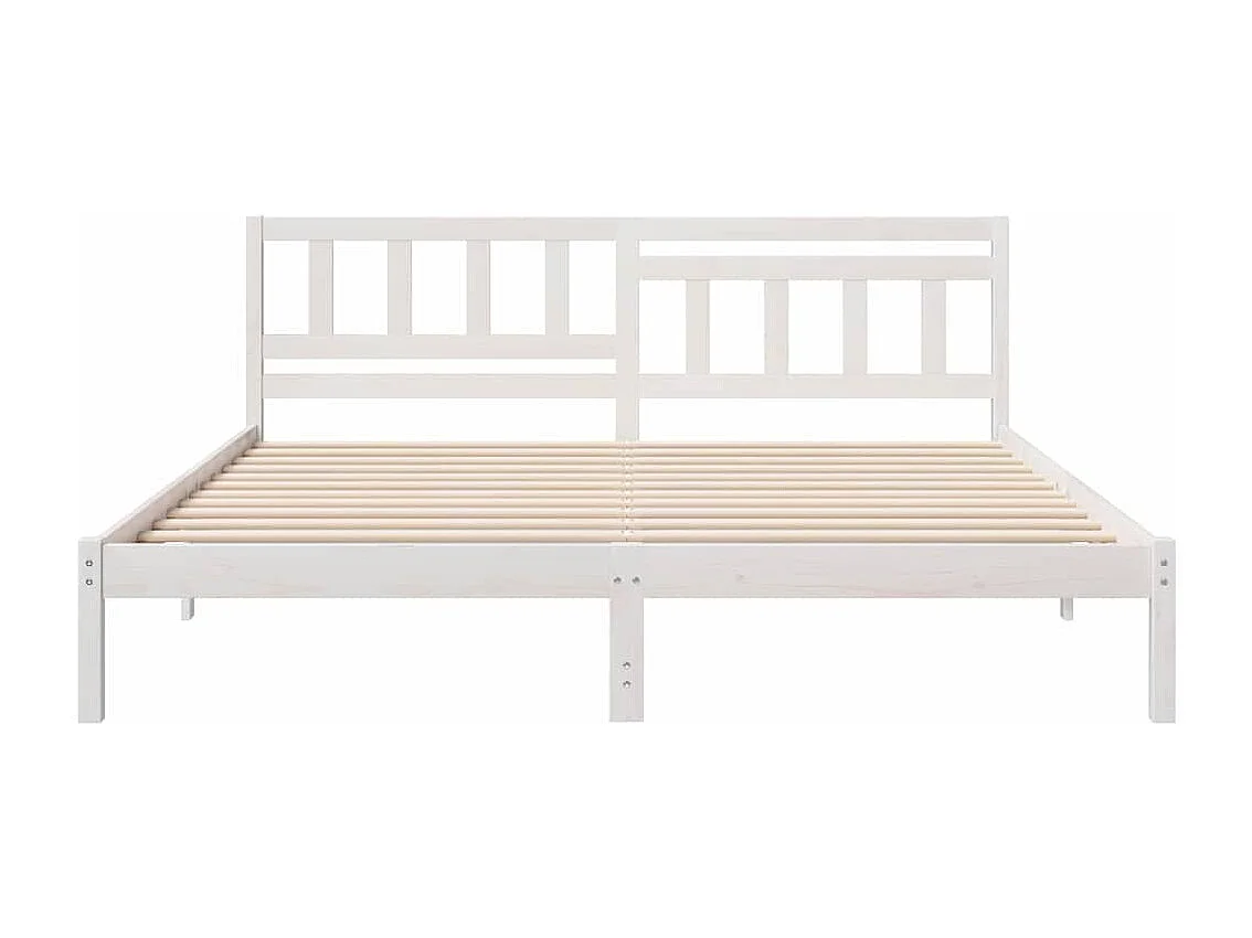 Bedframe met hoofdeinde Wit 180 x 200 cm Massief grenenhout