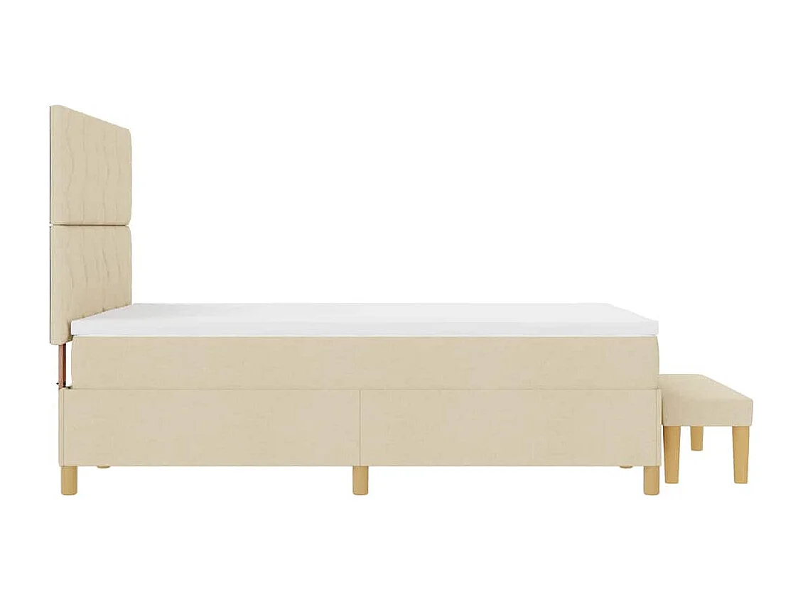 Cadre de lit avec matelas Crème 160 x 200 cm tissu
