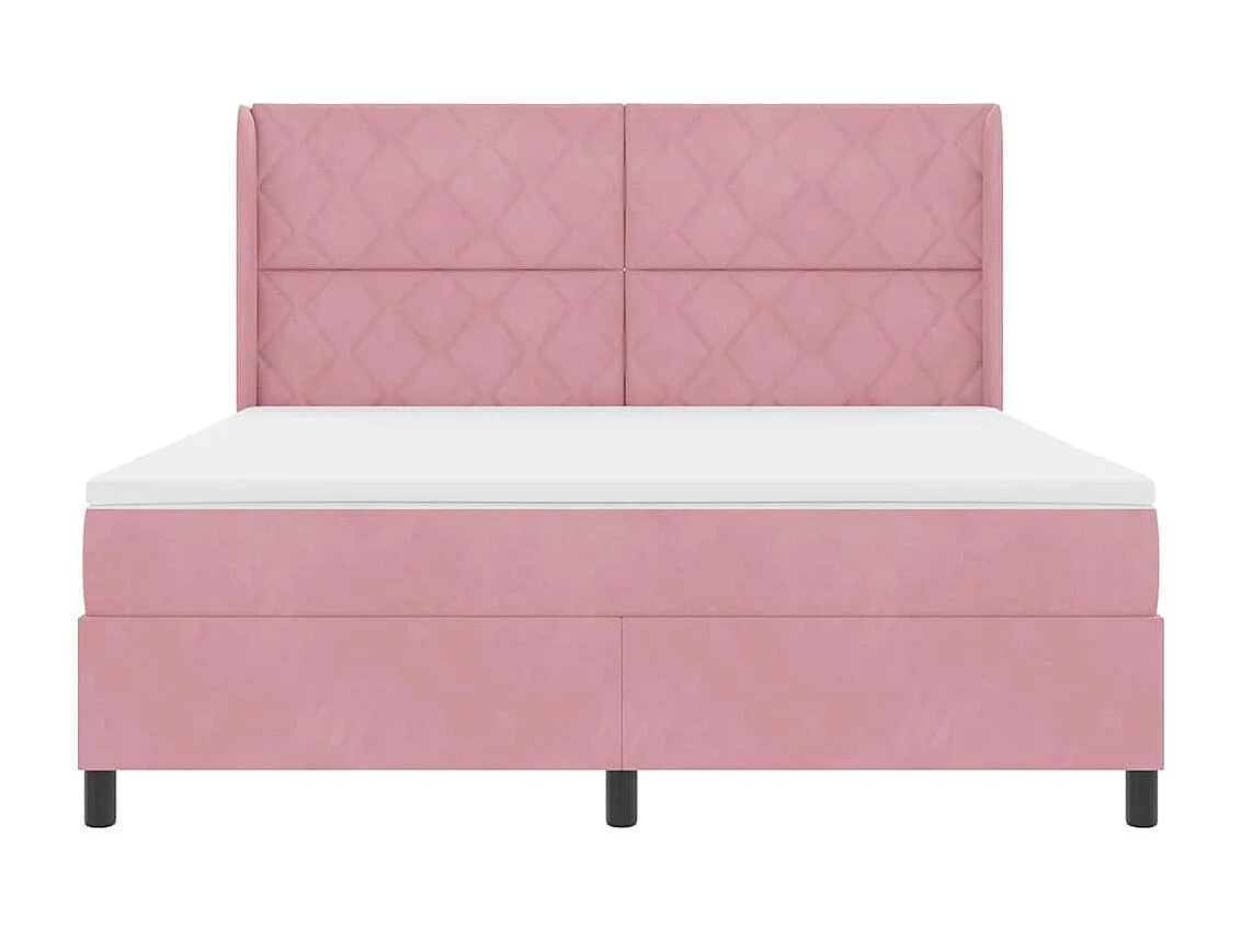 Cadre de lit avec tête de lit Rose 180 x 200 cm Velours