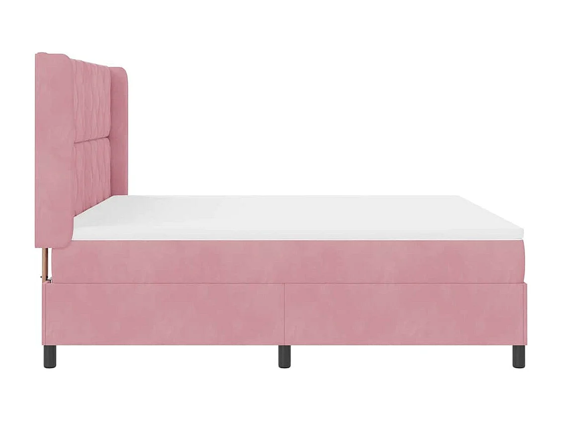 Cadre de lit avec tête de lit Rose 180 x 200 cm Velours