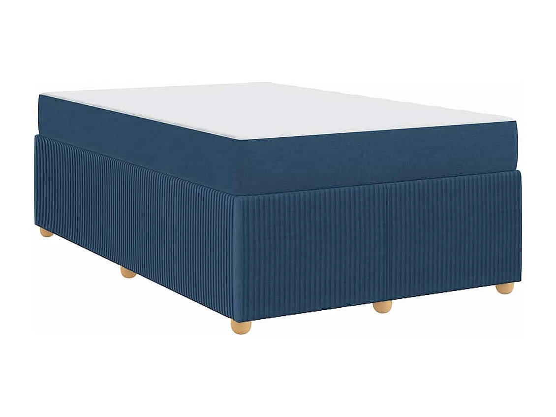Cadre de lit avec matelas avec matelas Bleu 120 x 190 cm tissu