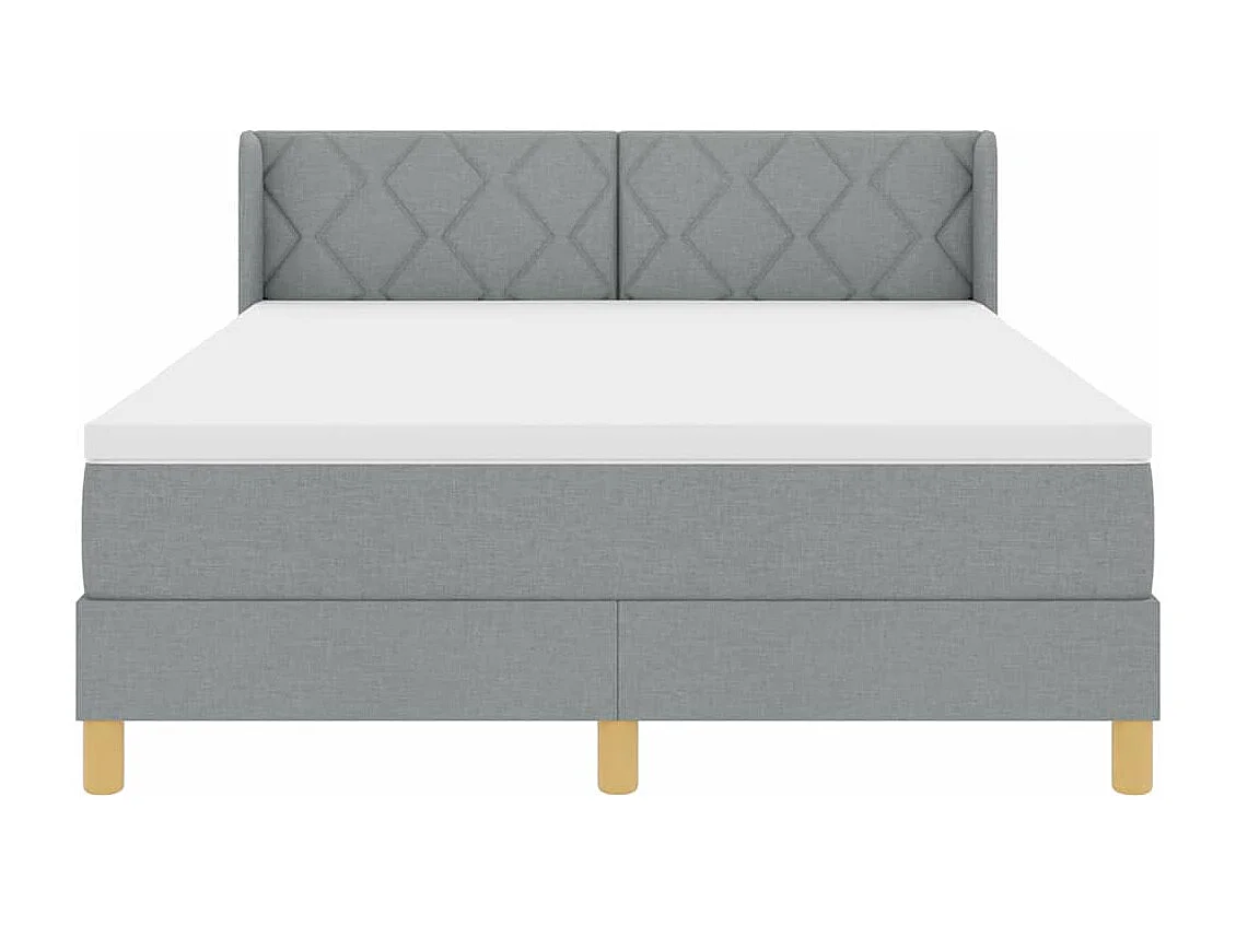 Cadre de lit avec matelas Gris clair 140 x 190 cm tissu