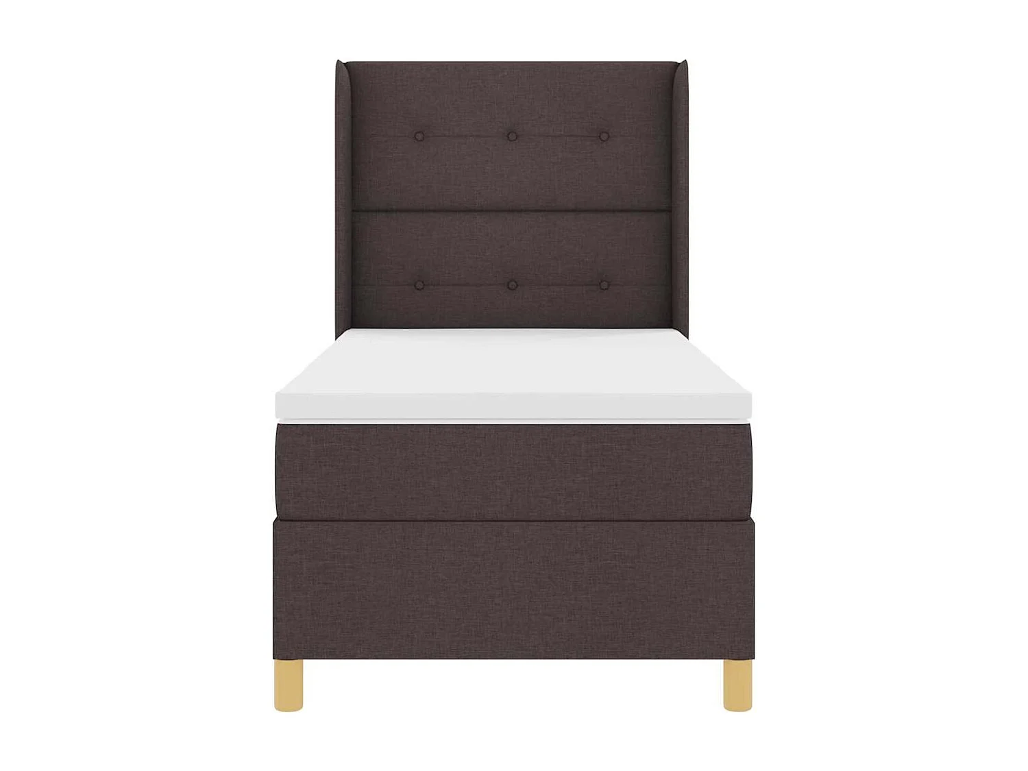 Cama con Somier con colchón Marrón oscuro 80 x 200 cm tela