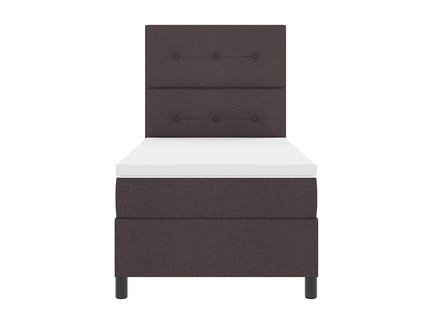 Cadre de lit avec matelas Marron foncé 80 x 200 cm tissu