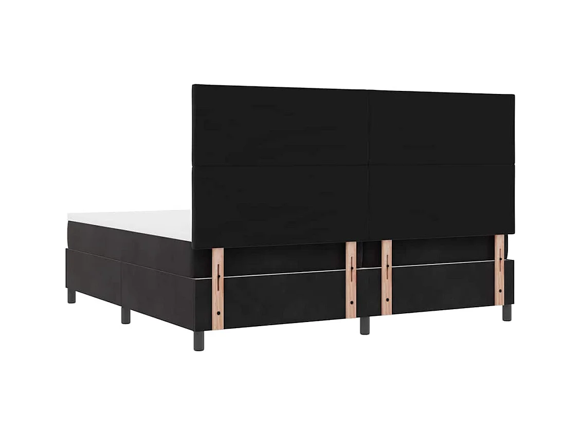 Cadre de lit avec matelas Noir 200 x 200 cm Velours