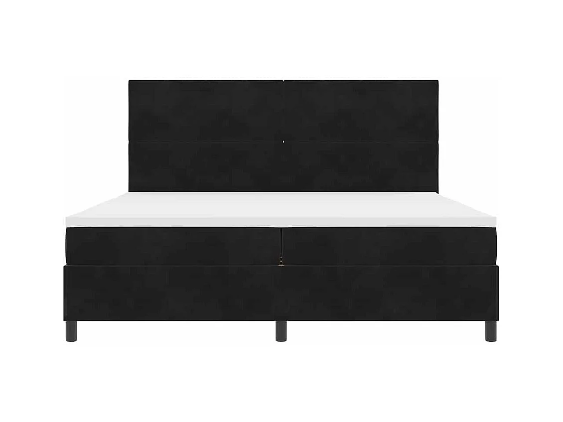Cadre de lit avec matelas Noir 200 x 200 cm Velours