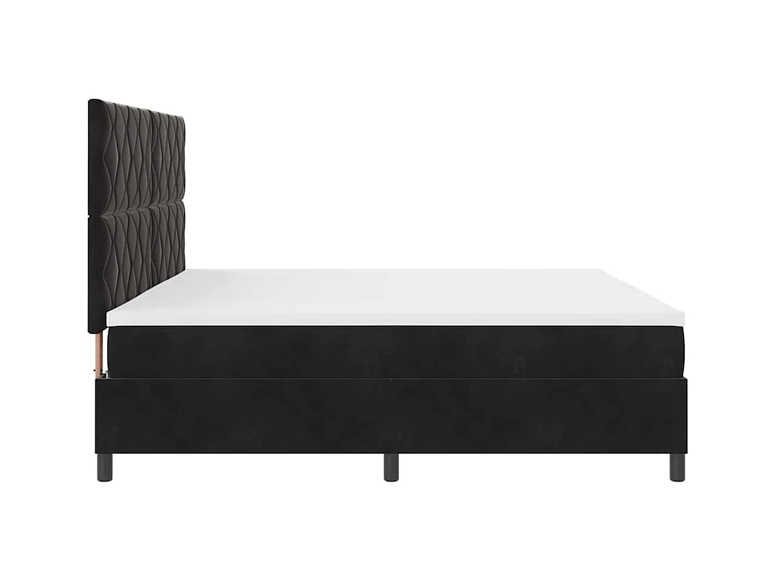Cadre de lit avec matelas Noir 200 x 200 cm Velours