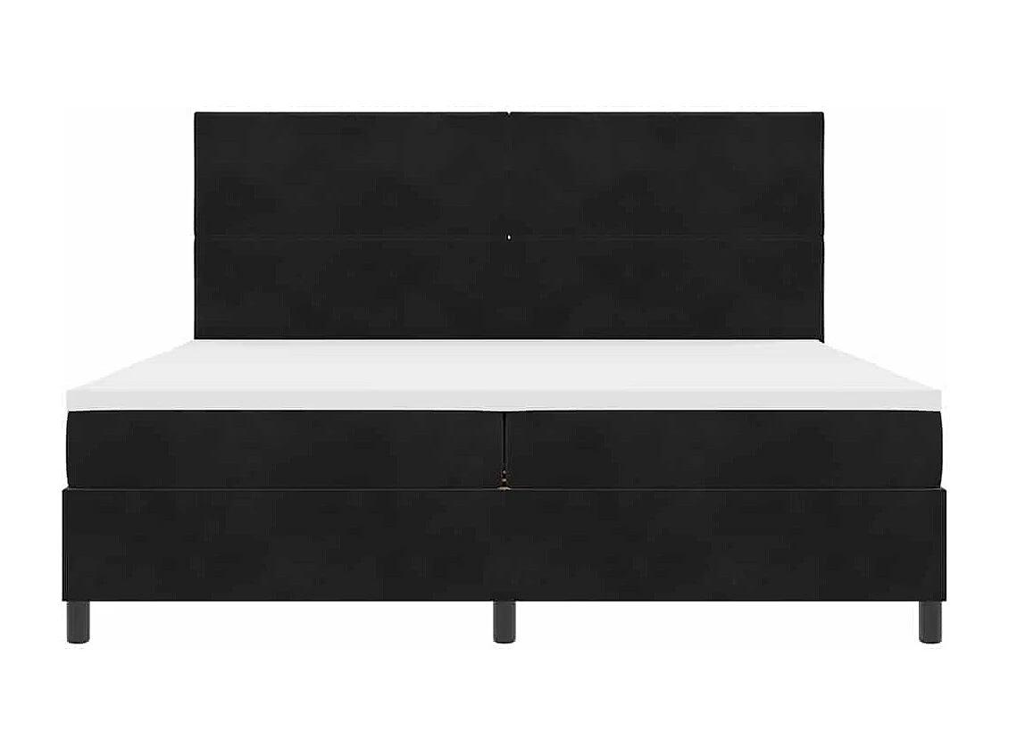 Cadre de lit avec matelas Noir 200 x 200 cm Velours
