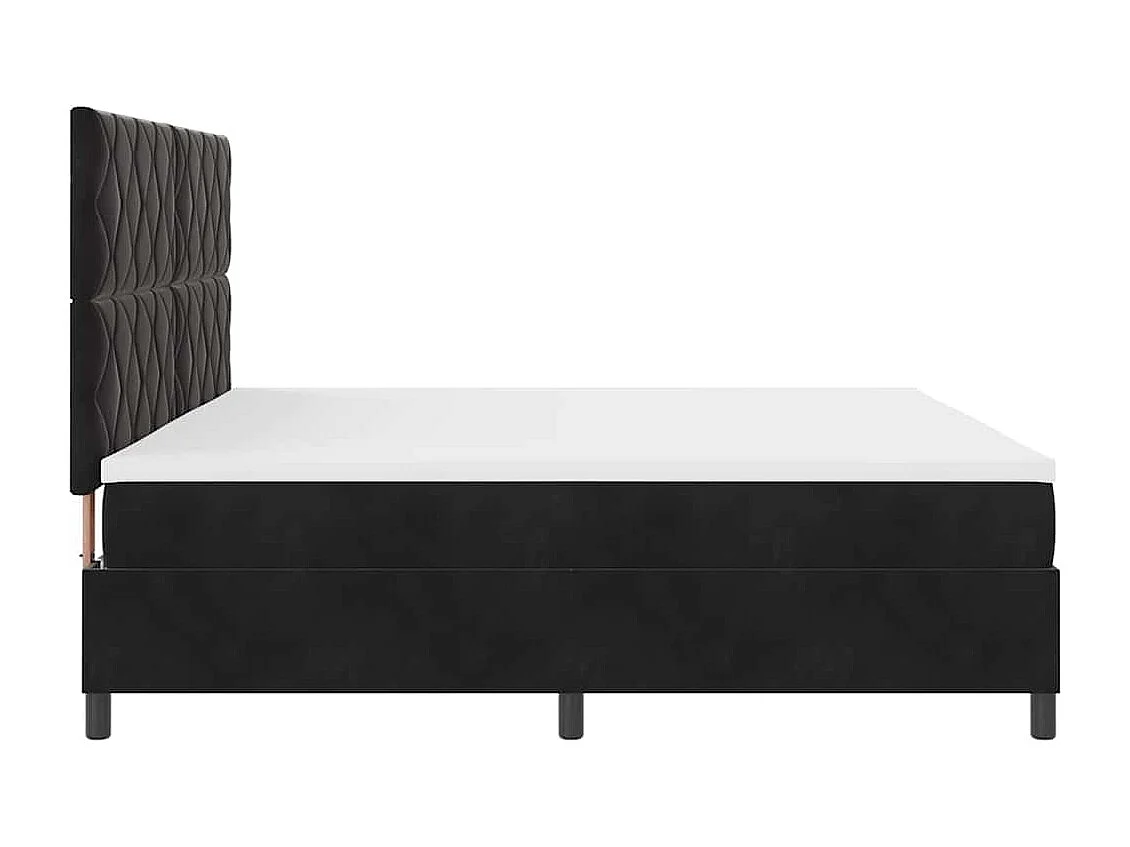 Cadre de lit avec matelas Noir 200 x 200 cm Velours
