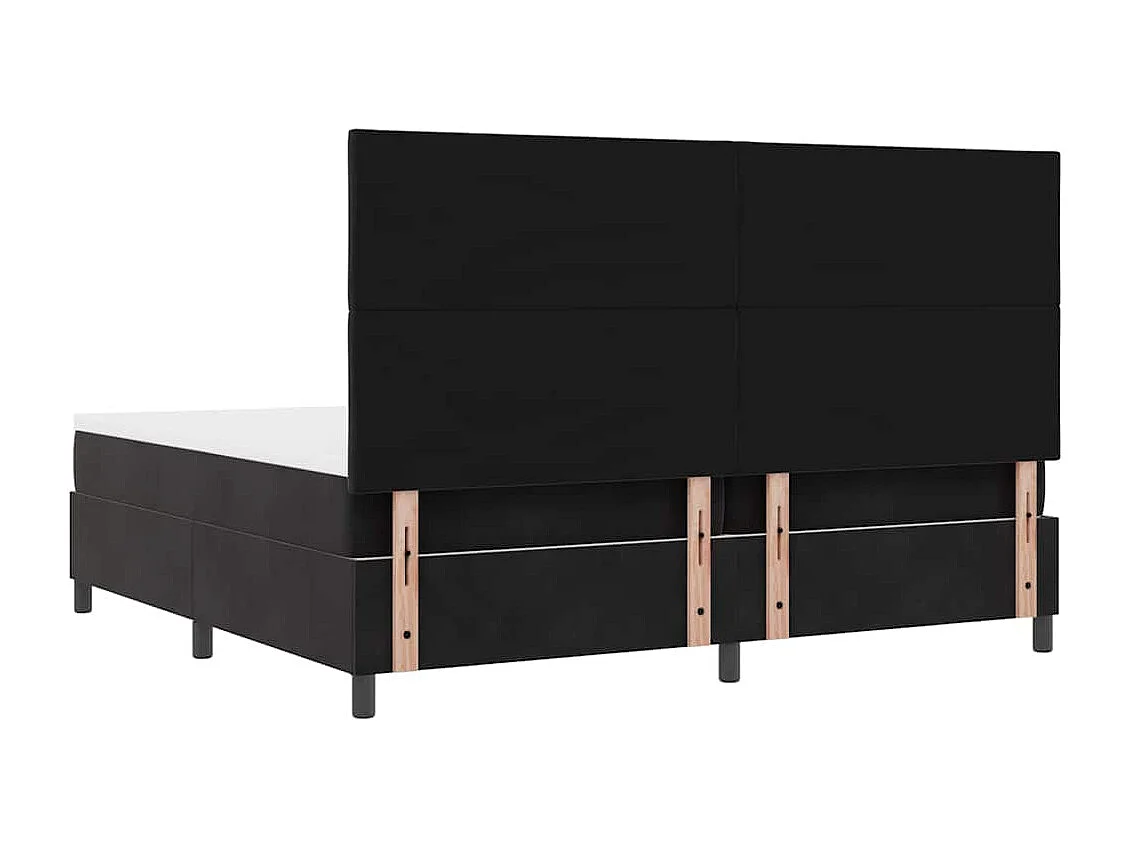 Cadre de lit avec matelas Noir 200 x 200 cm Velours