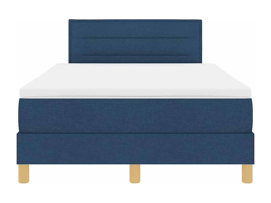 Cadre de lit avec matelas Bleu 120 x 190 cm tissu