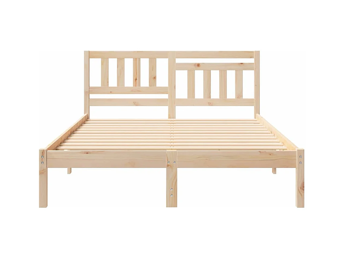 Cadre de lit Marron 140 x 190 cm Bois massif en pin