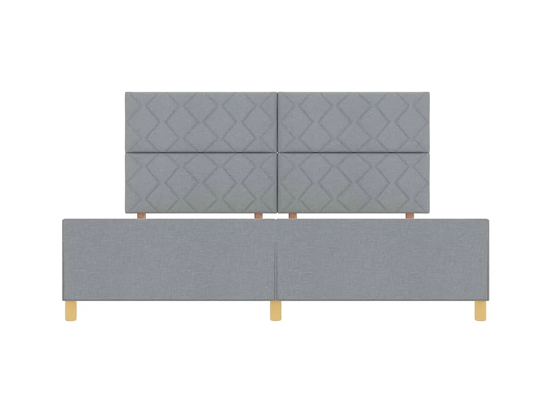 Cadre de lit avec tête de lit Gris clair 200 x 200 cm tissu