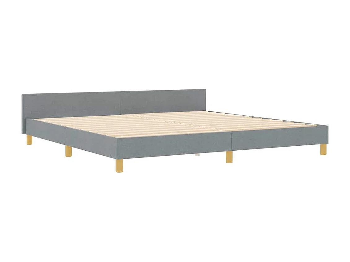 Estrutura da Cama Cinzento-claro 200 x 200 cm tecido