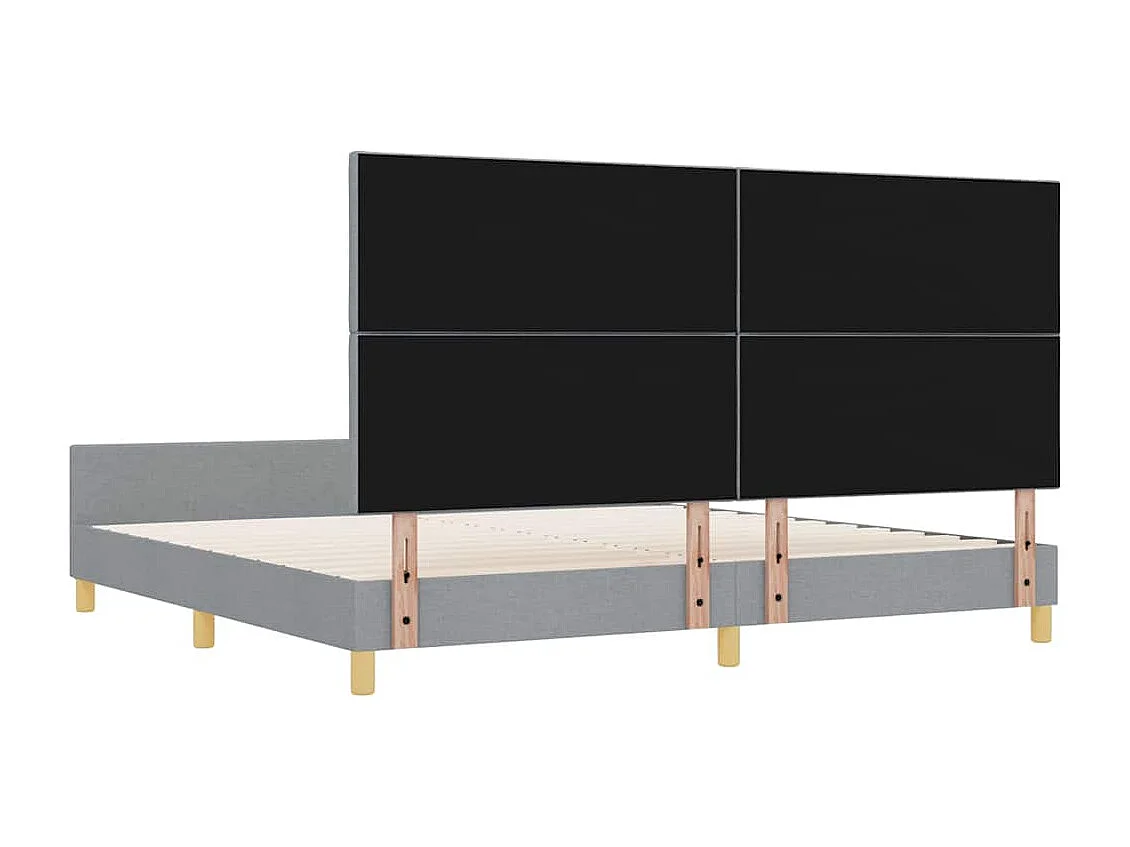 Estrutura da Cama Cinzento-claro 200 x 200 cm tecido