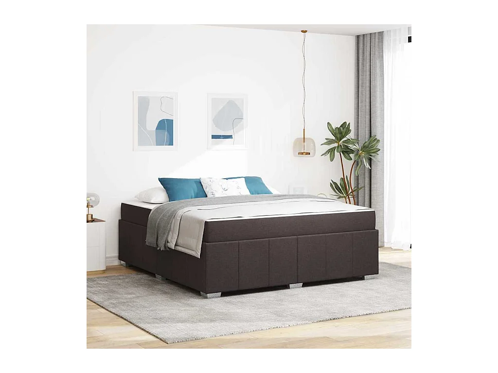 Estrutura da Cama Castanho escuro 180 x 200 cm tecido