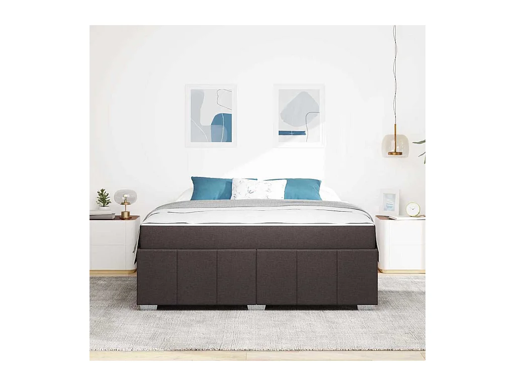 Estrutura da Cama Castanho escuro 180 x 200 cm tecido