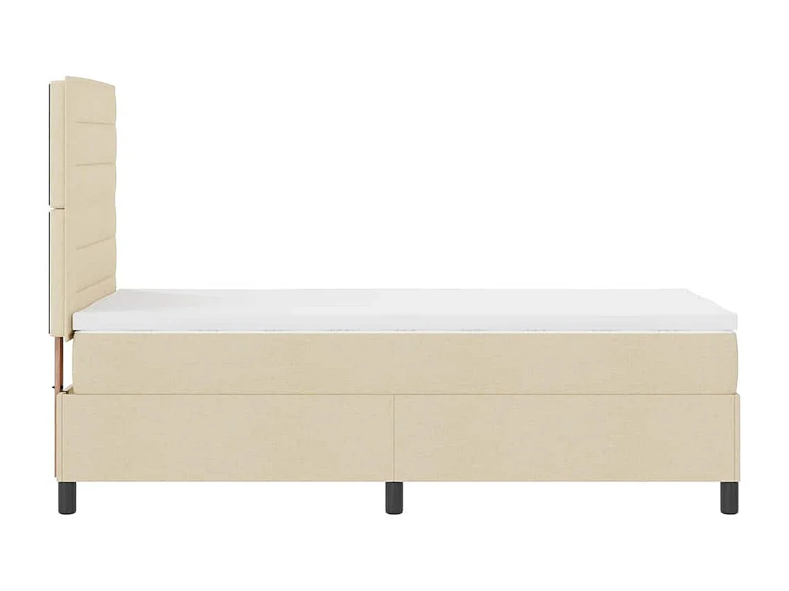 Cadre de lit avec matelas Crème 100 x 200 cm tissu