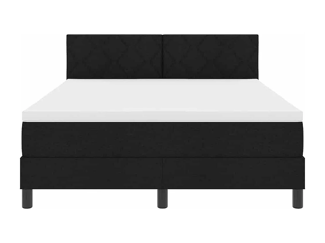 Boxspring bed met matras met hoofdeinde Zwart 140 x 190 cm Stof