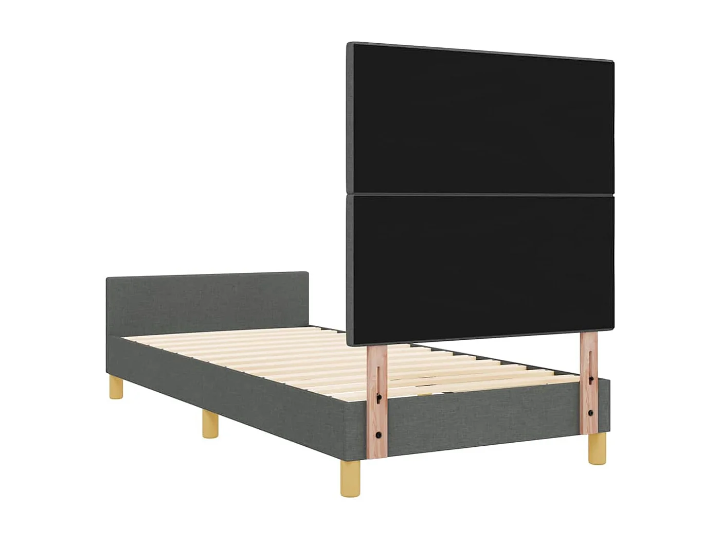 Cadre de lit avec tête de lit Gris foncé 80 x 200 cm tissu
