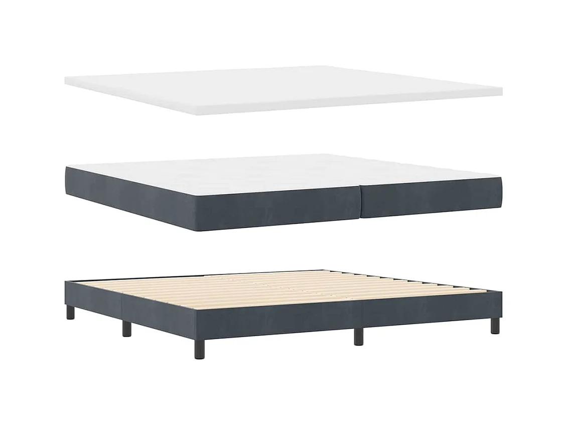 Boxspringbed met Matras Donkergrijs 80x200 cm Fluweel