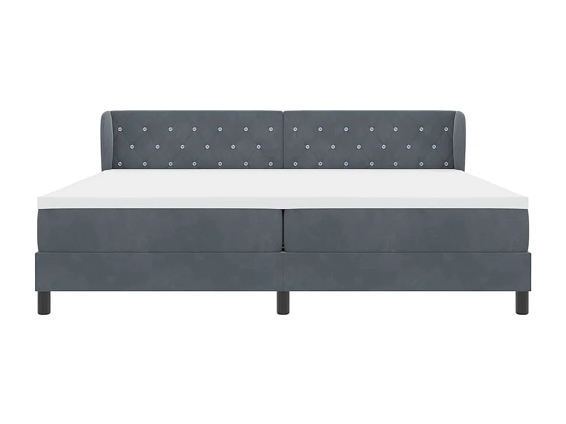 Boxspringbed met Matras Donkergrijs 80x200 cm Fluweel