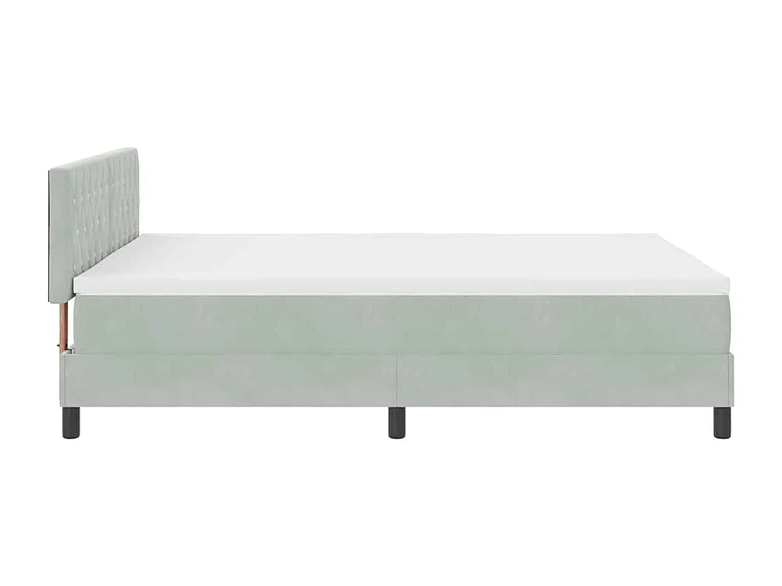 Cadre de lit avec matelas Gris clair 140 x 200 cm Velours