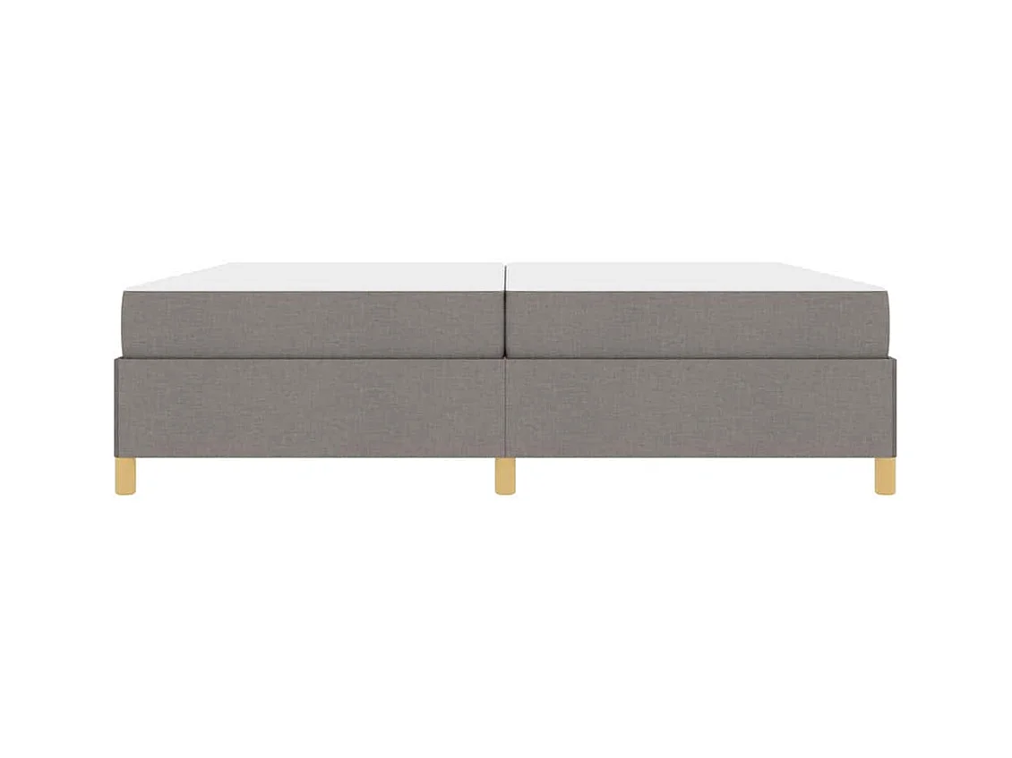 Cadre de lit avec matelas Taupe et blanc 200 x 200 cm tissu