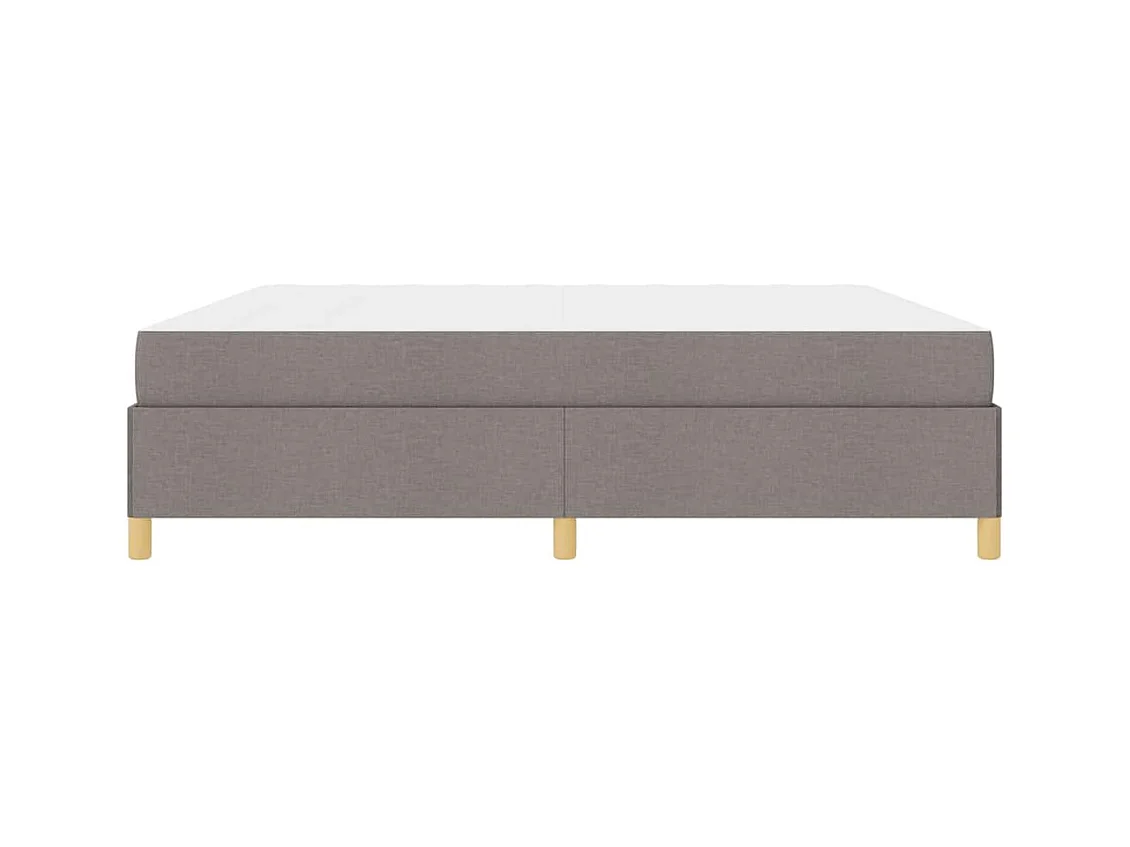 Cadre de lit avec matelas Taupe et blanc 200 x 200 cm tissu