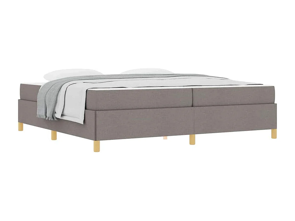 Cama Box com colchão Taupe e Branco 200 x 200 cm tecido