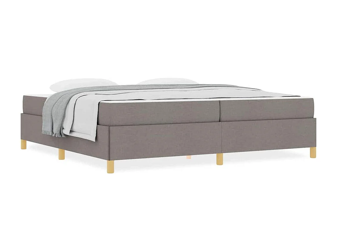 Cama Box com colchão Taupe e Branco 200 x 200 cm tecido