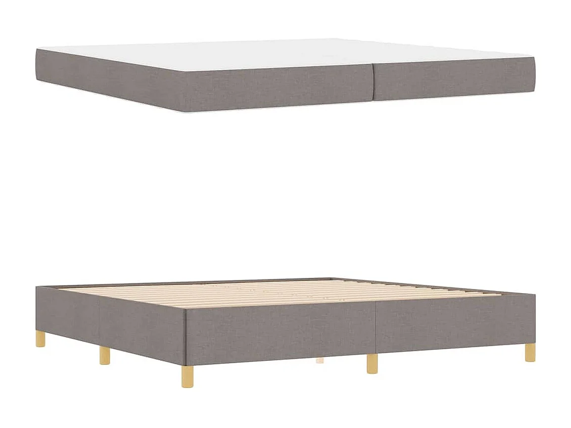 Cama Box com colchão Taupe e Branco 200 x 200 cm tecido