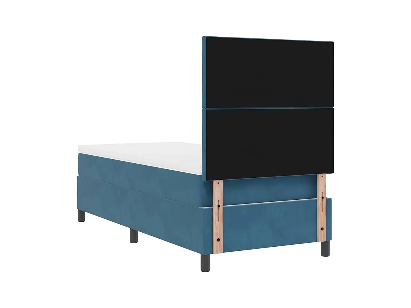 Cadre de lit avec matelas Bleu foncé 90 x 190 cm Velours