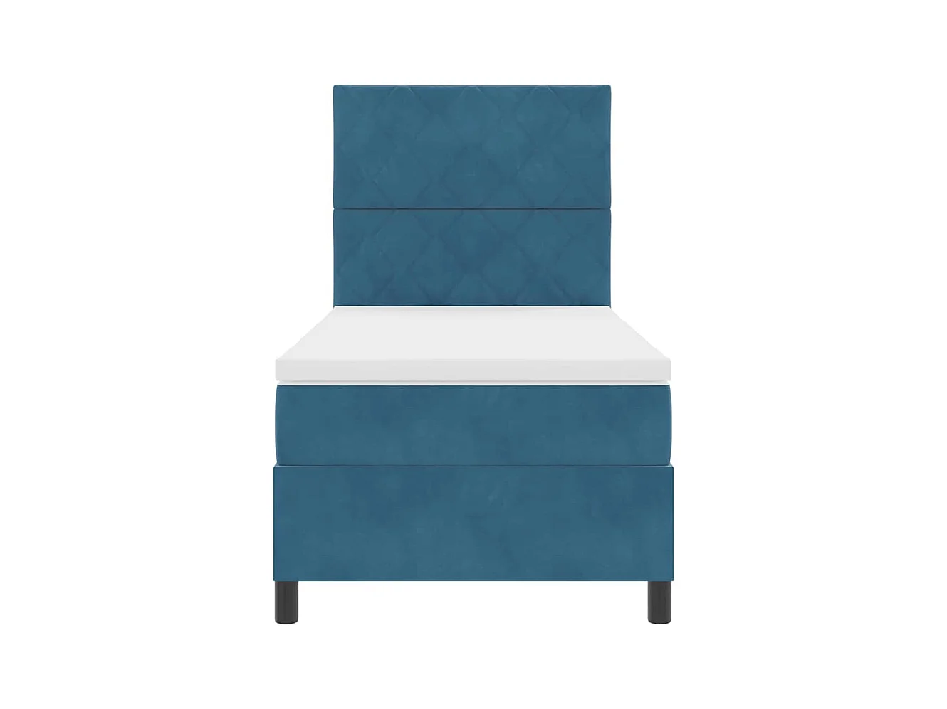 Cadre de lit avec matelas Bleu foncé 90 x 190 cm Velours