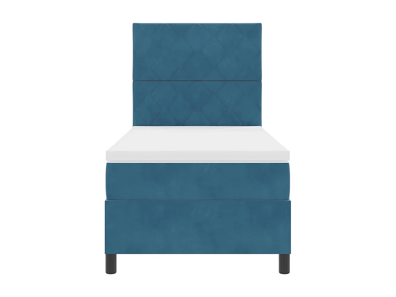 Cama Box com colchão Azul escuro 90 x 190 cm Veludo