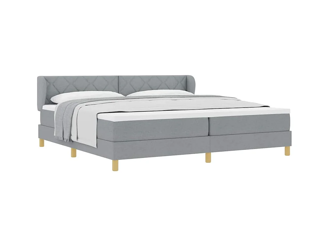 Cadre de lit avec Matelas Crème 90x200 cm Tissu Gris clair