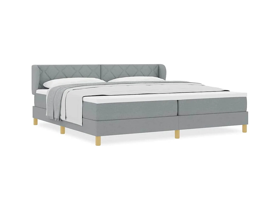 Cadre de lit avec Matelas Crème 90x200 cm Tissu Gris clair