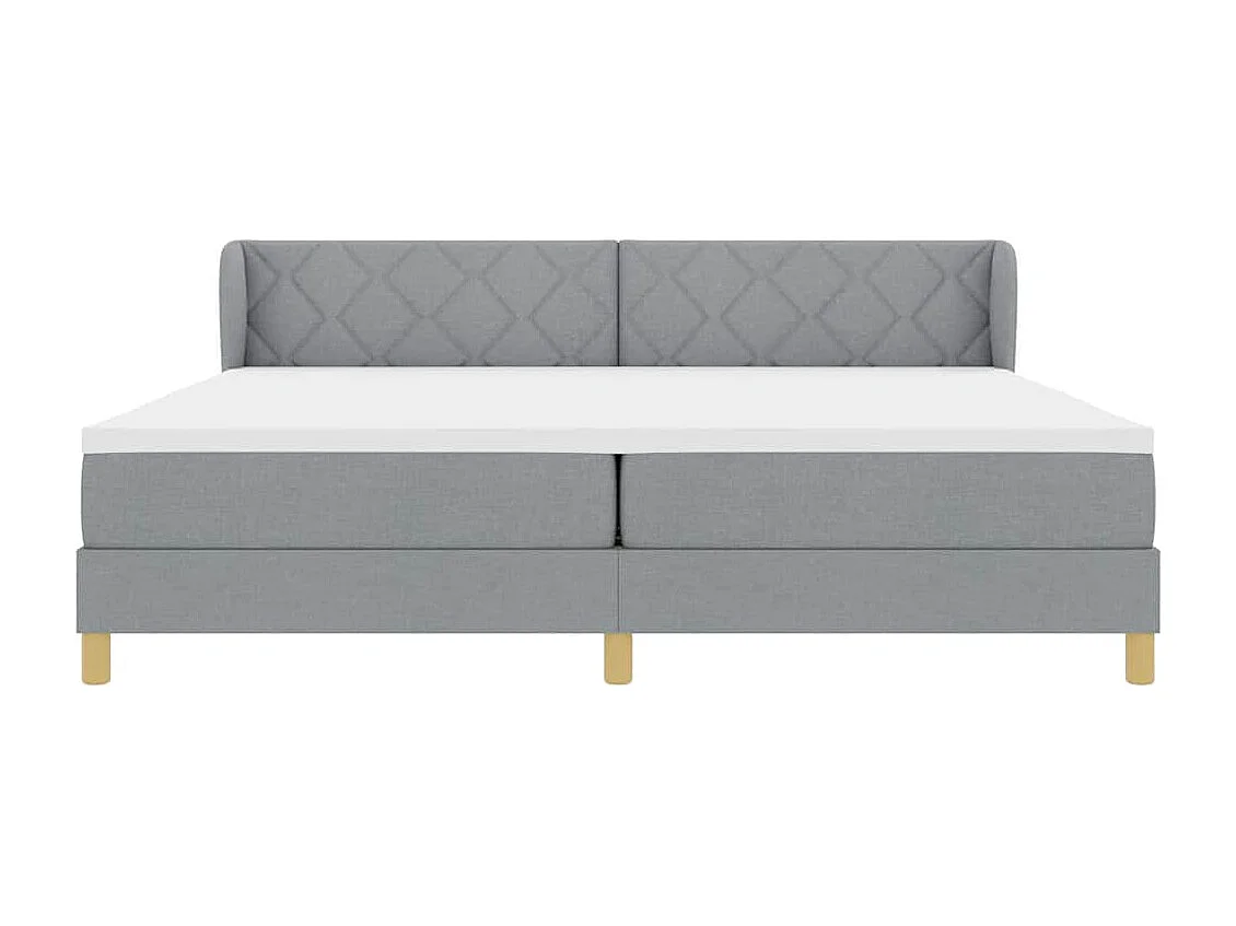 Cadre de lit avec Matelas Crème 90x200 cm Tissu Gris clair